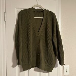 NWOT olive green Jenni Kayne cotton cocoon cardigan. Size Small